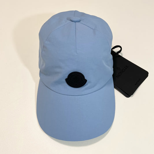 MONCLER モンクレール ベースボールキャップ M 帽子 ロゴ ナイロン シンプル おしゃれ 水色 ライトブルー 新品未使用