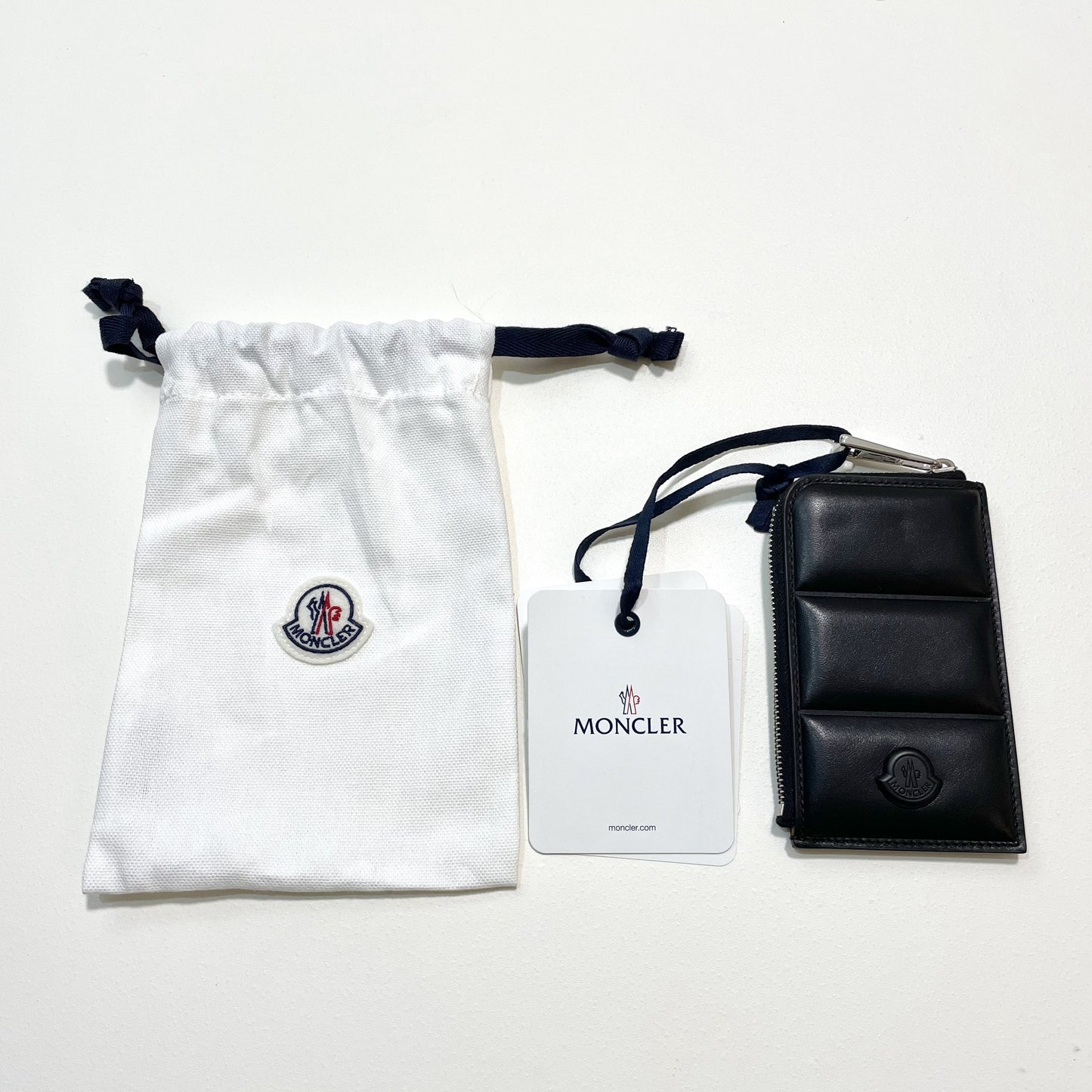 MONCLER モンクレール フラグメントケース コインケース カードケース コンパクト レザー メンズ シンプル ロゴ ブラック