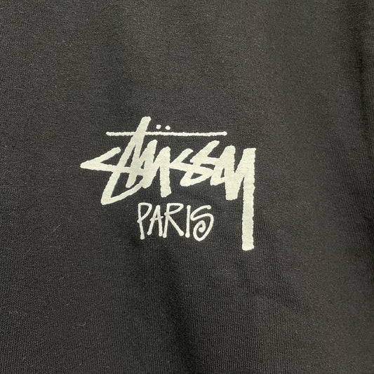 STUSSY ステューシー Tシャツ L パリ限定 半袖 プリント ロゴ プリント クルーネック コットン ブラック 新品未使用