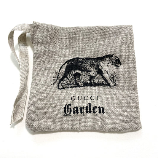 GUCCI グッチ Garden ガーデン ポーチ 袋 小物入れ 収納 リネン トラ 虎 プリント グレー ベージュ 新品未使用
