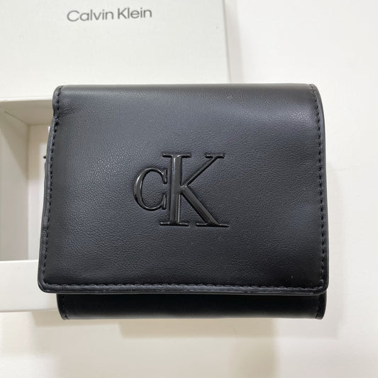 カルバンクライン 財布 二つ折り ウォレット レディース ロゴ シンプル 黒