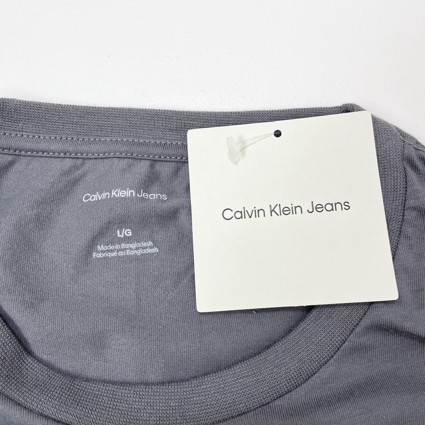 カルバンクラインジーンズ Tシャツ L 半袖 ロゴ プリント CK グレー