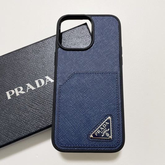 PRADA プラダ iPhone14 Pro Max ケース スマホケース ロゴ ネイビー 紺 シンプル サフィアーノ 新品未使用