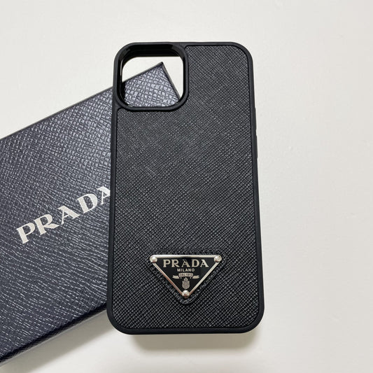 PRADA プラダ iPhone13 mini ケース スマホケース ロゴ NERO 黒 シンプル サフィアーノ 新品未使用
