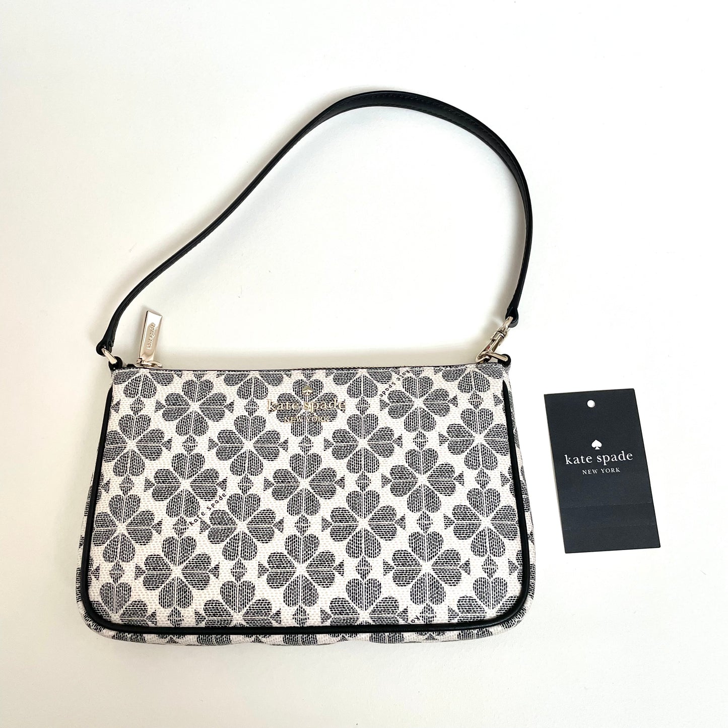 ケイトスペード クラッチバッグ リストレット フラワー レディース ポーチ 黒
