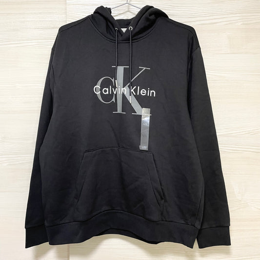 Calvin Klein Jeans カルバンクライン ジーンズ パーカー L 長袖 フード ロゴ プリント メンズ ブラック