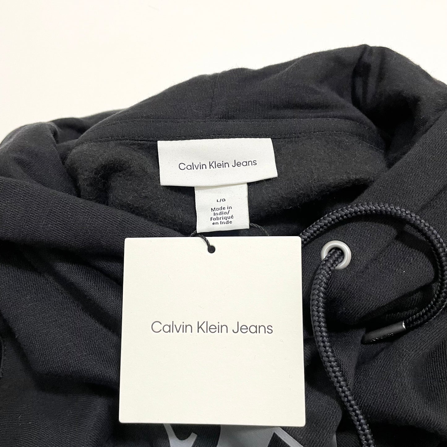 Calvin Klein Jeans カルバンクライン ジーンズ パーカー L 長袖 フード ロゴ プリント メンズ ブラック