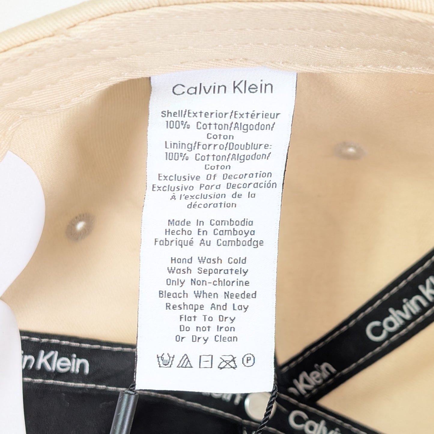 Calvin Klein キャップ ベージュ 帽子 センターロゴ 男女兼用 白