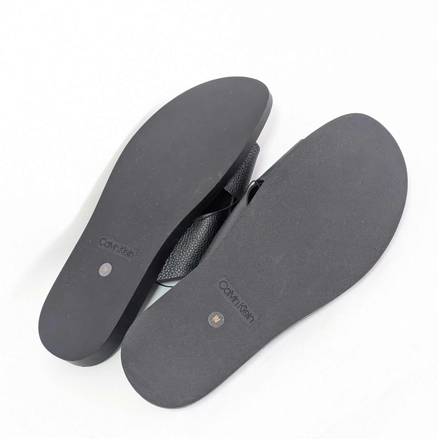 Calvin Klein サンダルスリップオン 27㎝ フェイクレザー 黒