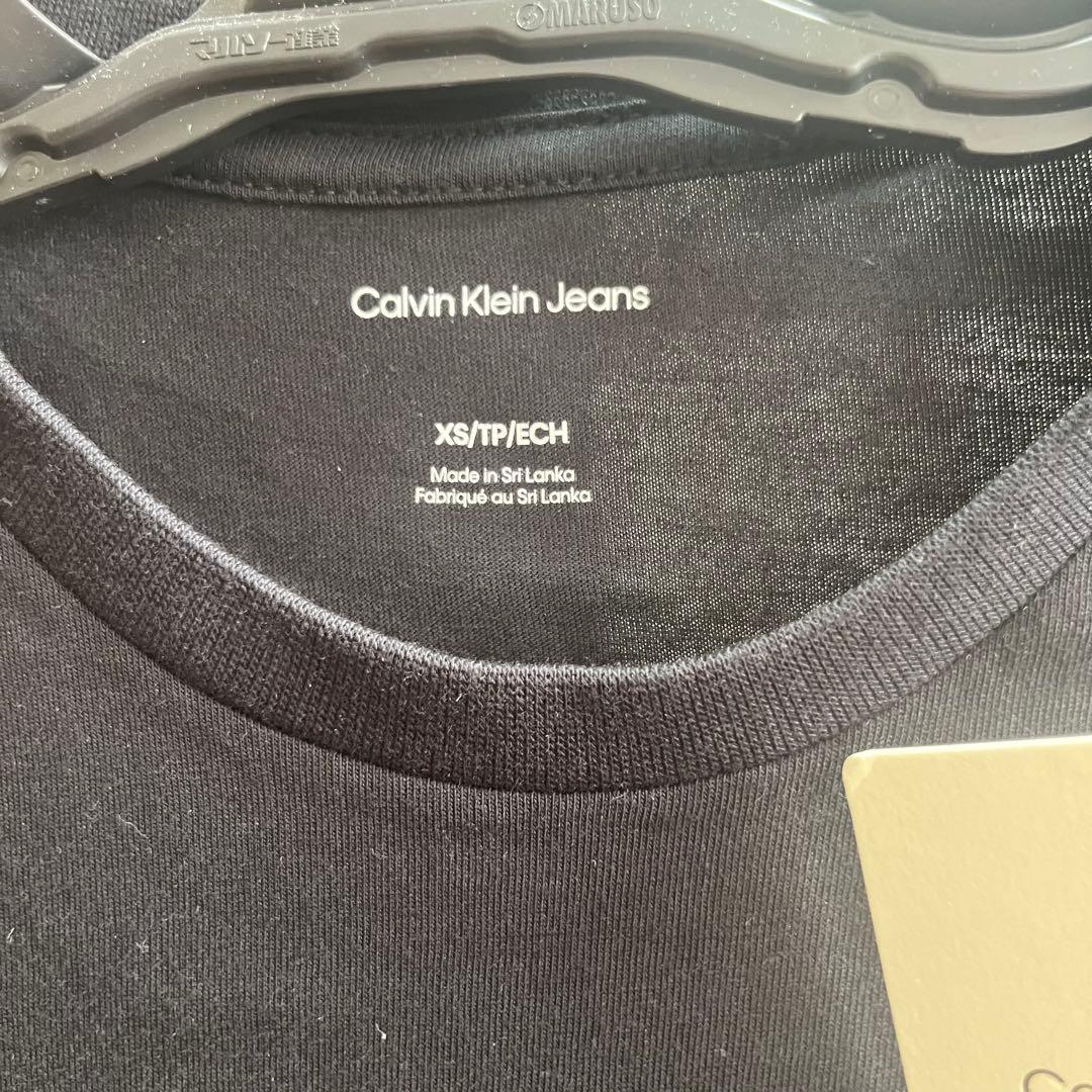 カルバンクラインジーンズ Tシャツ XS 半袖 ロゴ プリント CK 綿 黒