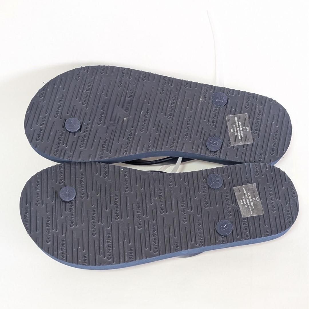 Calvin Klein サンダル ブルー ビーチ フラット メタルロゴ 24㎝
