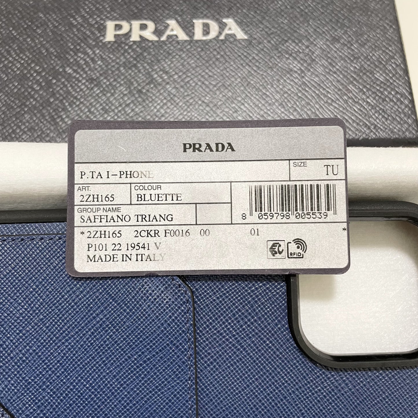 PRADA プラダ iPhone14 Pro Max ケース スマホケース ロゴ ネイビー 紺 シンプル サフィアーノ 新品未使用