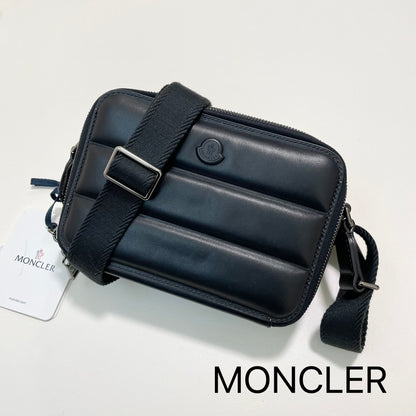 MONCLER モンクレール ショルダーバッグ クロスボディ キルティング 斜め掛け レザー シンプル 黒 ブラック 新品未使用