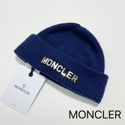 MONCLER モンクレール ニットキャップ ニット帽 帽子 ロゴ ユニセックス メンズ レディース 紺 ネイビー 新品未使用