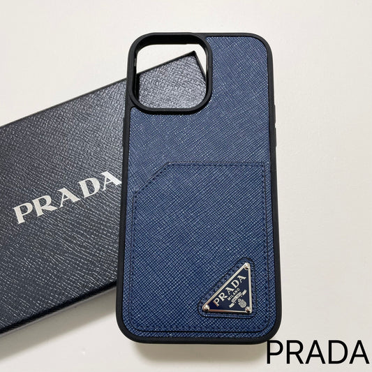 PRADA プラダ iPhone14 Pro Max ケース スマホケース ロゴ ネイビー 紺 シンプル サフィアーノ 新品未使用