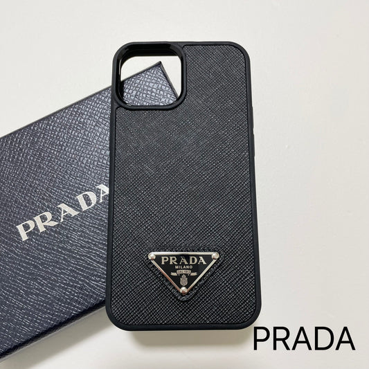 PRADA プラダ iPhone13 mini ケース スマホケース ロゴ NERO 黒 シンプル サフィアーノ 新品未使用