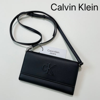 Calvin Klein カルバンクライン ショルダーバッグ クロスボディバッグ 斜め掛け ウォレット 財布 ロゴ 黒 ブラック