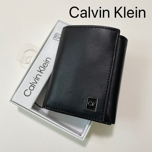 Calvin Klein カルバンクライン 財布 ウォレット コンパクト ミニ カードケース シンプル 三つ折り メンズ ブラック
