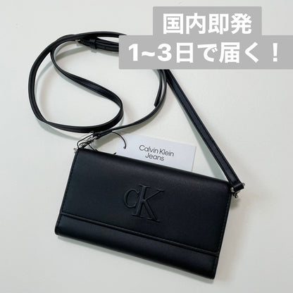 Calvin Klein カルバンクライン ショルダーバッグ クロスボディバッグ 斜め掛け ウォレット 財布 ロゴ 黒 ブラック