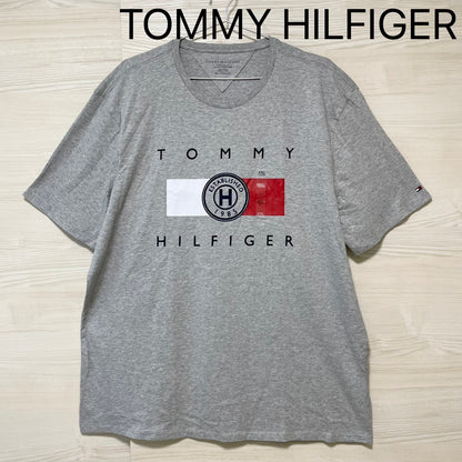 TOMMY HILFIGER トミーヒルフィガー Tシャツ XXL カットソー 半袖 プリント ロゴ シンプル メンズ グレー