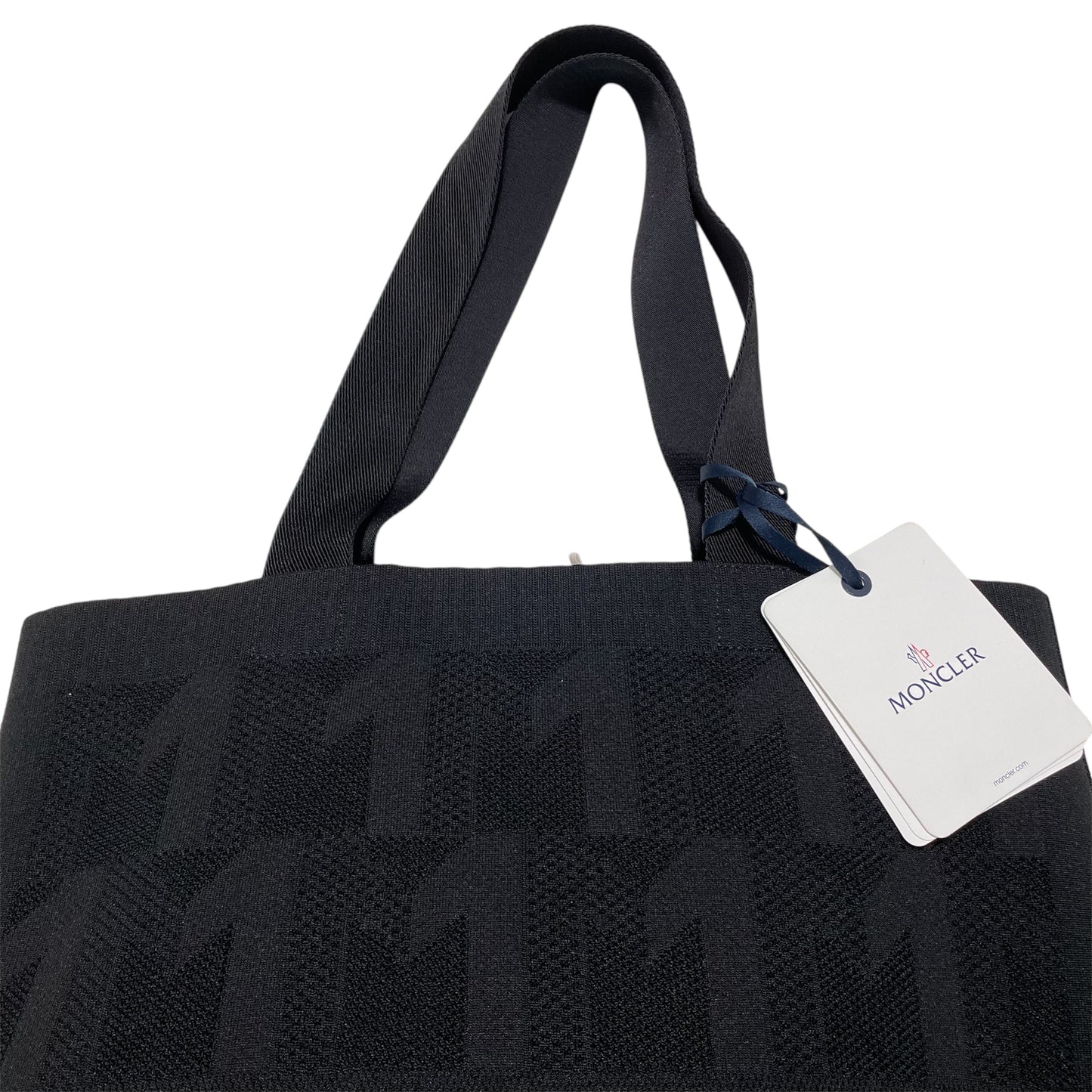 MONCLER モンクレール トートバッグ KNIT TOTE 大容量 A4対応 軽量 ニット素材 モノグラム柄 ロゴ 新品未使用