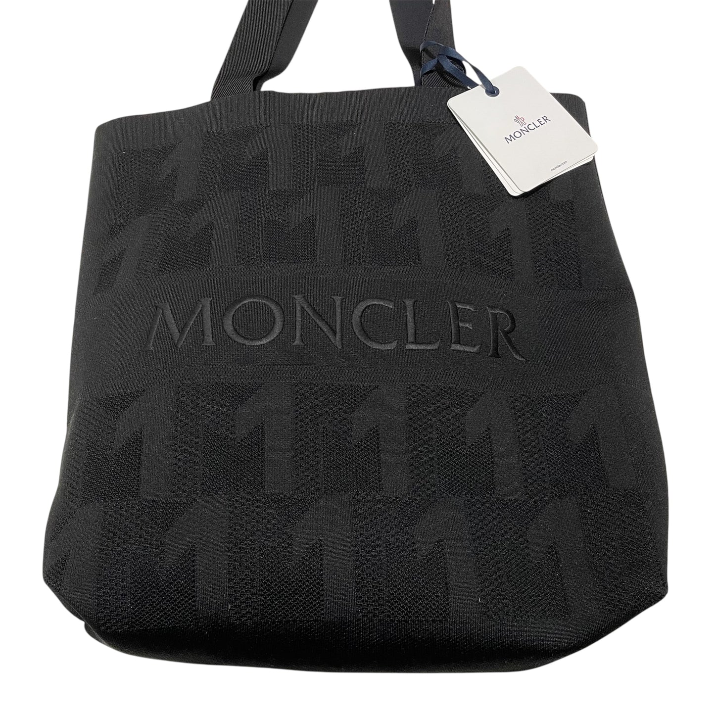 MONCLER モンクレール トートバッグ KNIT TOTE 大容量 A4対応 軽量 ニット素材 モノグラム柄 ロゴ 新品未使用