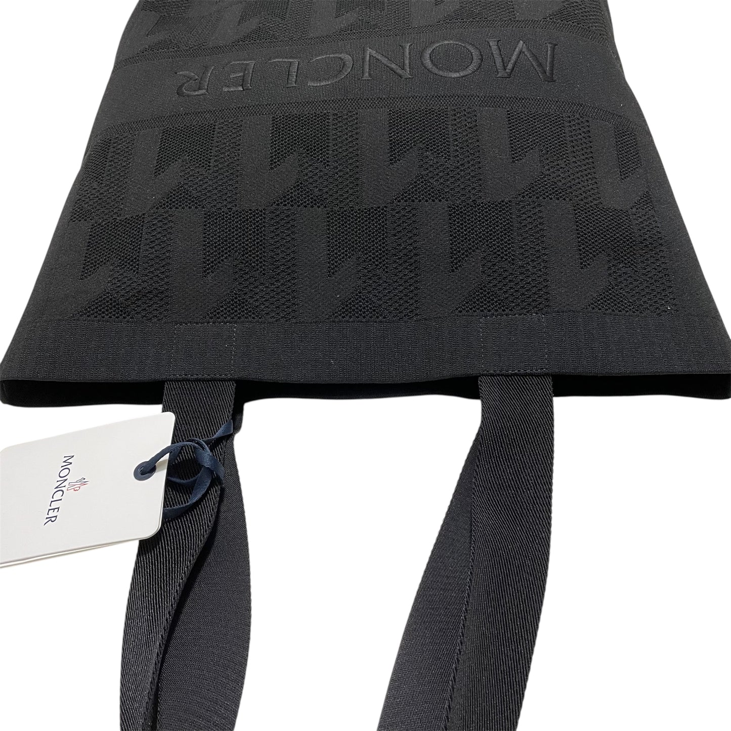 MONCLER モンクレール トートバッグ KNIT TOTE 大容量 A4対応 軽量 ニット素材 モノグラム柄 ロゴ 新品未使用