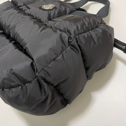 MONCLER モンクレール ミニトートバッグ CARADOC ハンドバッグ 手持ち ダウン レディース ロゴ 黒 新品未使用