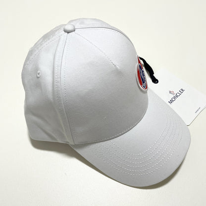 MONCLER モンクレール ベースボールキャップ 帽子 ロゴ ワッペン ハート シンプル おしゃれ 白 ホワイト 新品未使用