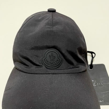 MONCLER モンクレール ベースボールキャップ M 帽子 ロゴ ナイロン シンプル おしゃれ 薄手 黒 ブラック 新品未使用