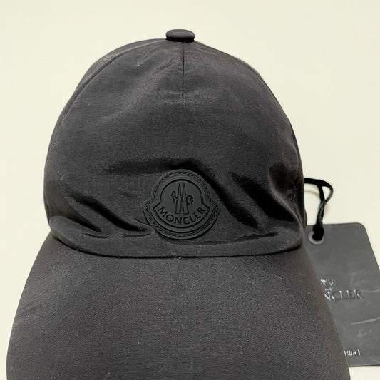MONCLER モンクレール ベースボールキャップ M 帽子 ロゴ ナイロン シンプル おしゃれ 薄手 黒 ブラック 新品未使用