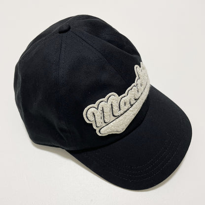MONCLER モンクレール ベースボールキャップ 帽子 ロゴ ワッペン おしゃれ 綿 コットン パイル 黒 ブラック 新品未使用