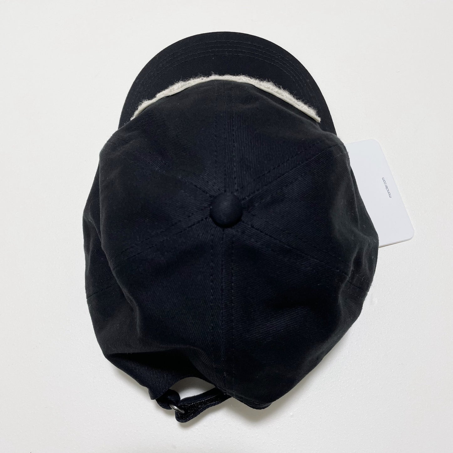 MONCLER モンクレール ベースボールキャップ 帽子 ロゴ ワッペン おしゃれ 綿 コットン パイル 黒 ブラック 新品未使用