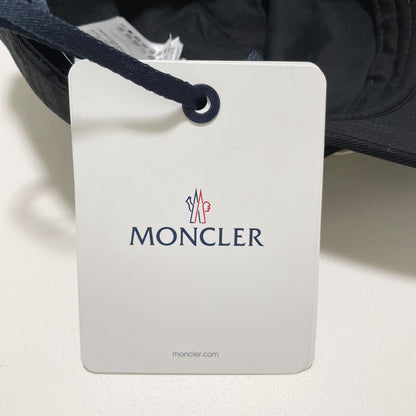 MONCLER モンクレール ベースボールキャップ 帽子 ロゴ ワッペン おしゃれ 綿 コットン パイル 黒 ブラック 新品未使用