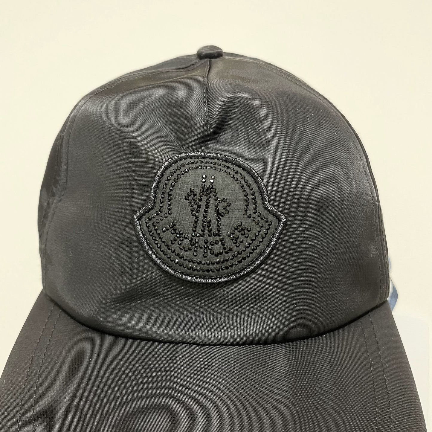 MONCLER モンクレール ベースボールキャップ 帽子 ロゴ ラインストーン おしゃれ レディース 黒 ブラック 新品未使用