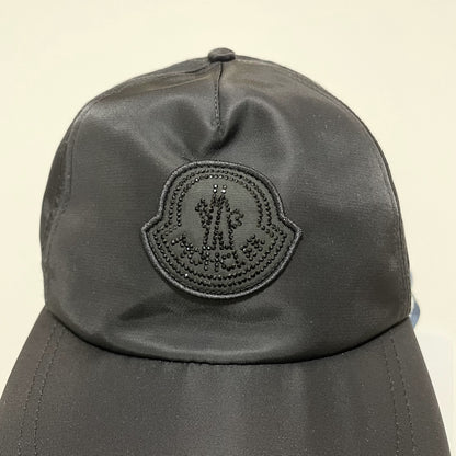 MONCLER モンクレール ベースボールキャップ 帽子 ロゴ ラインストーン おしゃれ レディース 黒 ブラック 新品未使用