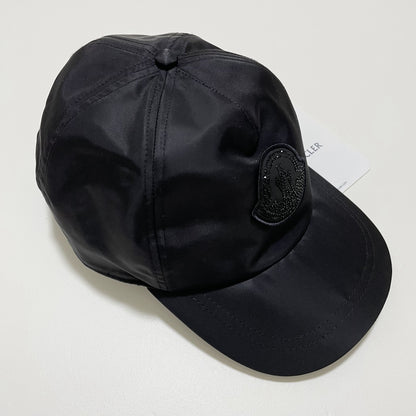 MONCLER モンクレール ベースボールキャップ 帽子 ロゴ ラインストーン おしゃれ レディース 黒 ブラック 新品未使用