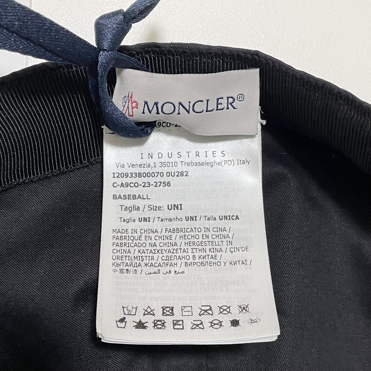 MONCLER モンクレール ベースボールキャップ 帽子 ロゴ ラインストーン おしゃれ レディース 黒 ブラック 新品未使用
