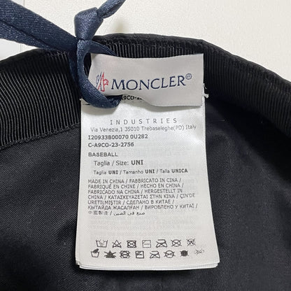 MONCLER モンクレール ベースボールキャップ 帽子 ロゴ ラインストーン おしゃれ レディース 黒 ブラック 新品未使用