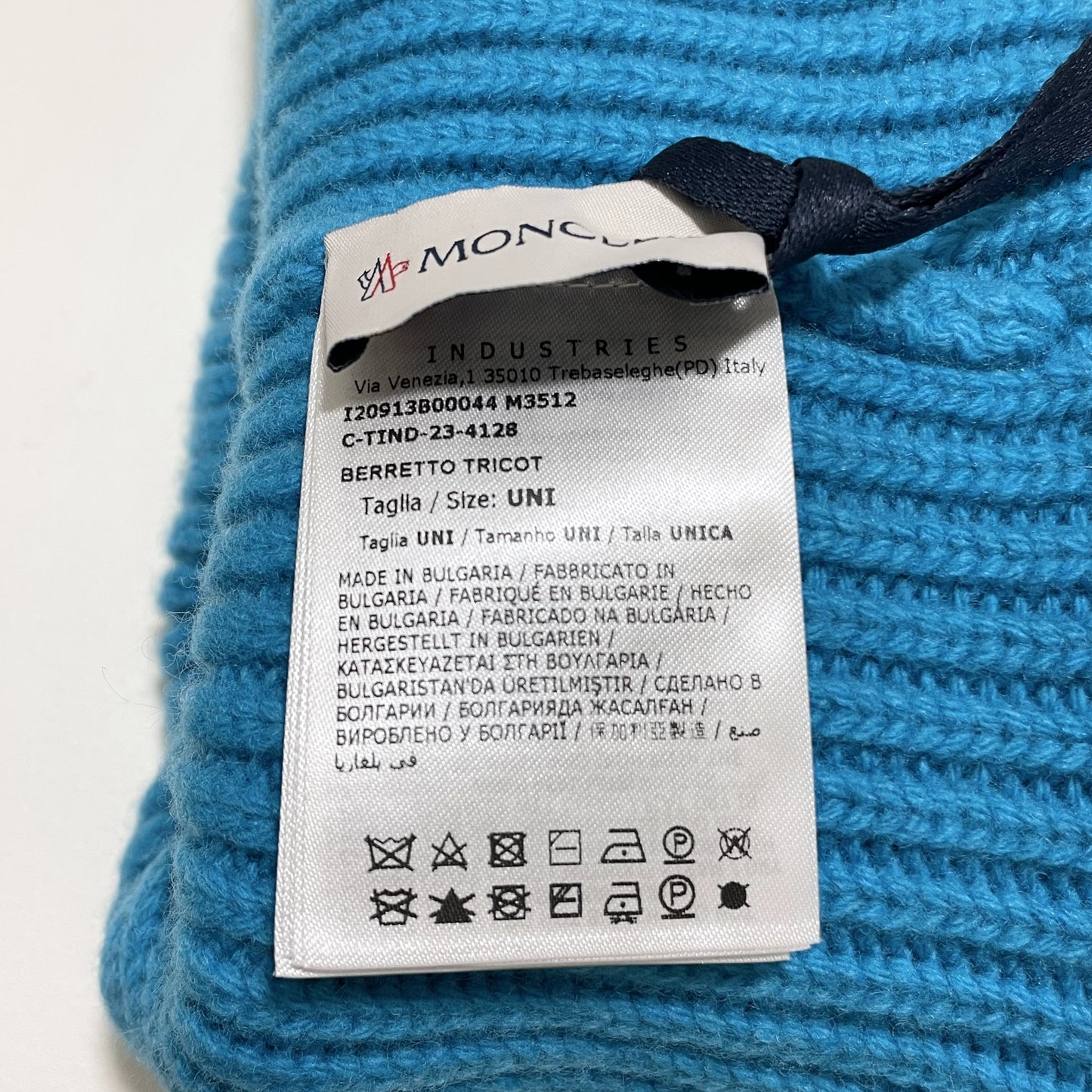 MONCLER モンクレール ニットキャップ ニット帽 帽子 ロゴ ワッペン メンズ レディース カシミヤ 水色 新品未使用