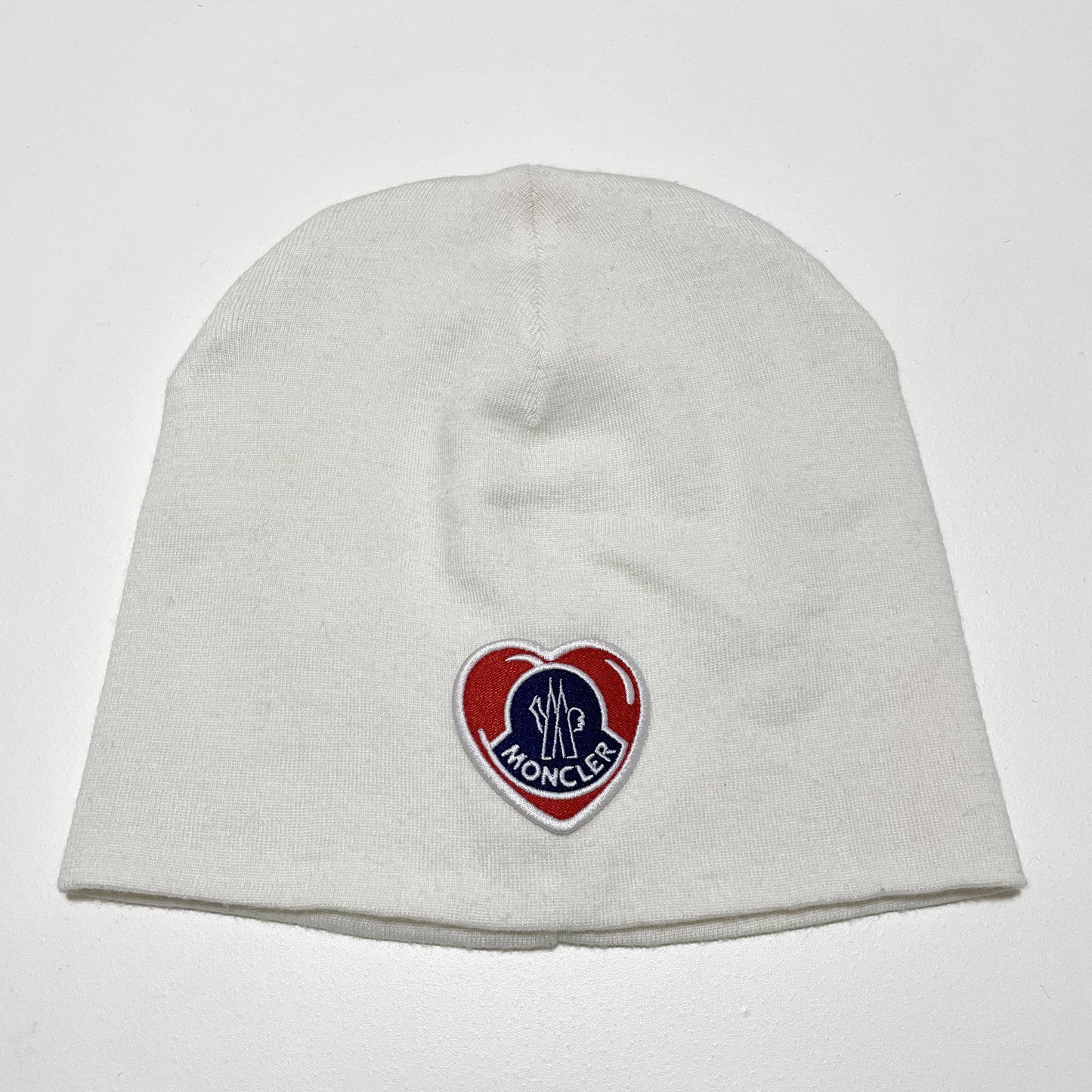 MONCLER モンクレール ビーニー ニットキャップ ニット帽 帽子 ロゴ ワッペン メンズ レディース ホワイト 新品未使用