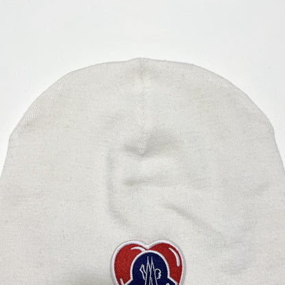 MONCLER モンクレール ビーニー ニットキャップ ニット帽 帽子 ロゴ ワッペン メンズ レディース ホワイト 新品未使用