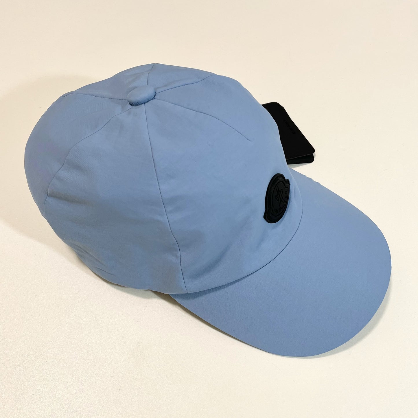 MONCLER モンクレール ベースボールキャップ M 帽子 ロゴ ナイロン シンプル おしゃれ 水色 ライトブルー 新品未使用