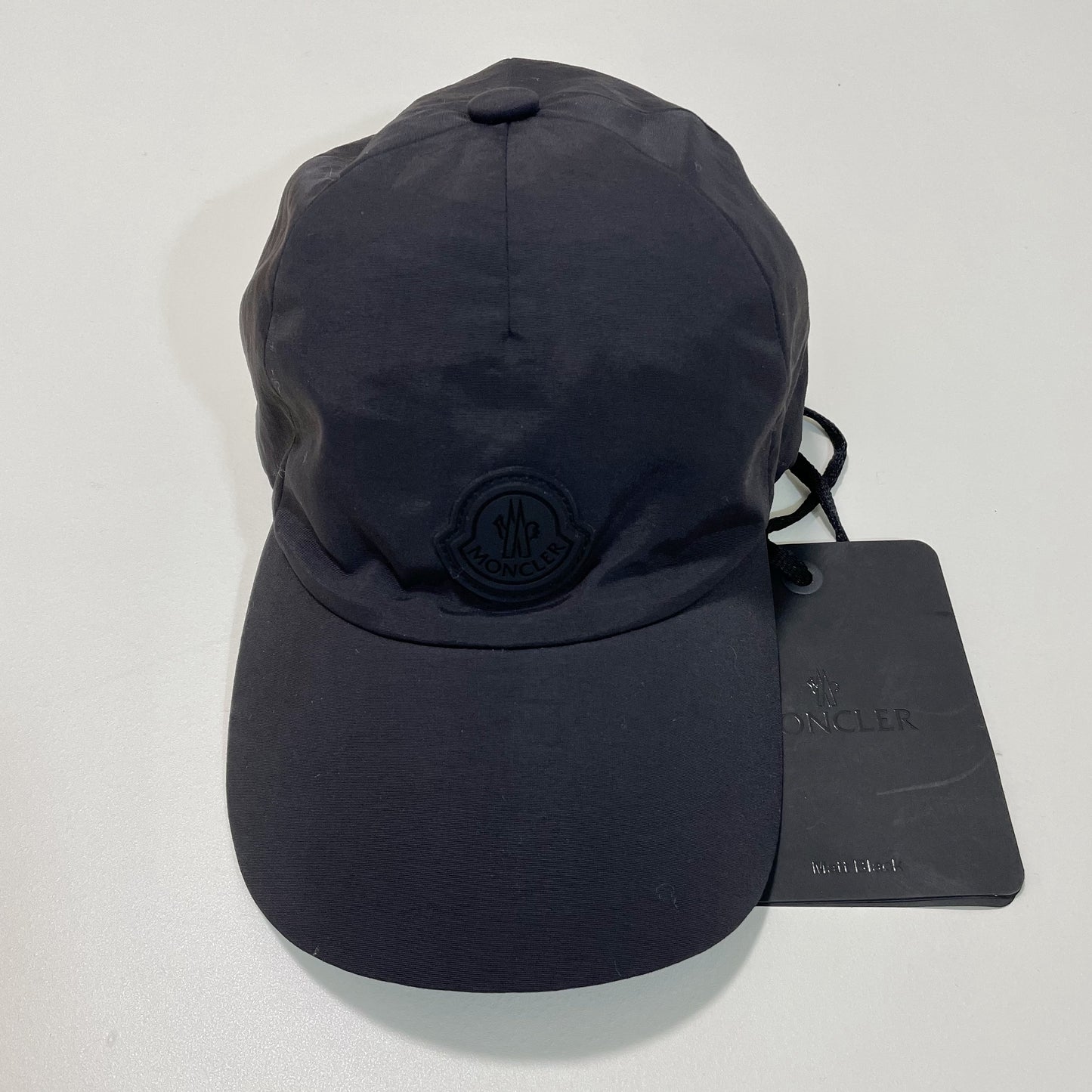 MONCLER モンクレール ベースボールキャップ M 帽子 ロゴ ナイロン シンプル おしゃれ 薄手 黒 ブラック 新品未使用