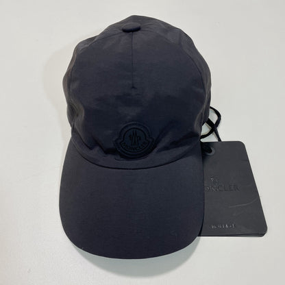 MONCLER モンクレール ベースボールキャップ M 帽子 ロゴ ナイロン シンプル おしゃれ 薄手 黒 ブラック 新品未使用