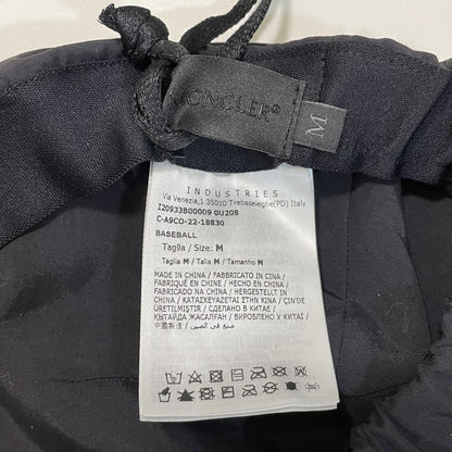 MONCLER モンクレール ベースボールキャップ M 帽子 ロゴ ナイロン シンプル おしゃれ 薄手 黒 ブラック 新品未使用