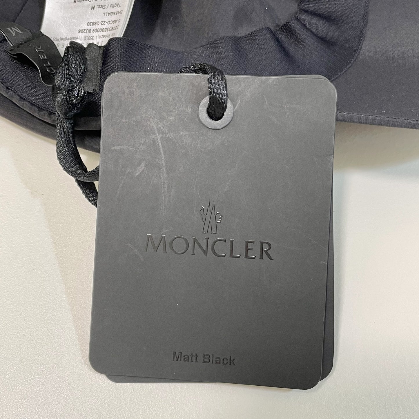 MONCLER モンクレール ベースボールキャップ M 帽子 ロゴ ナイロン シンプル おしゃれ 薄手 黒 ブラック 新品未使用
