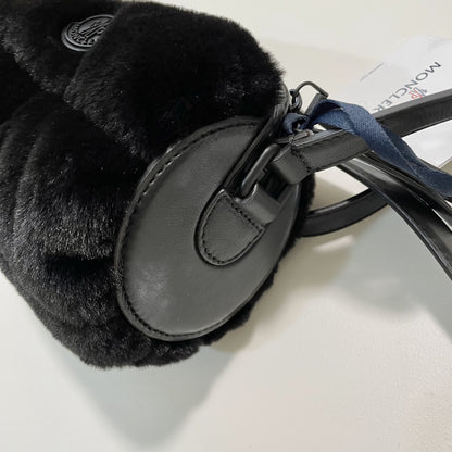 MONCLER モンクレール ショルダーバッグ ファー ダウン レディース KEONI NEW ロゴ 黒 ブラック 新品未使用