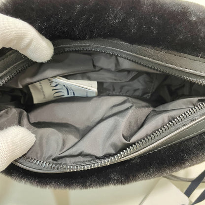 MONCLER モンクレール ショルダーバッグ ファー ダウン レディース KEONI NEW ロゴ 黒 ブラック 新品未使用