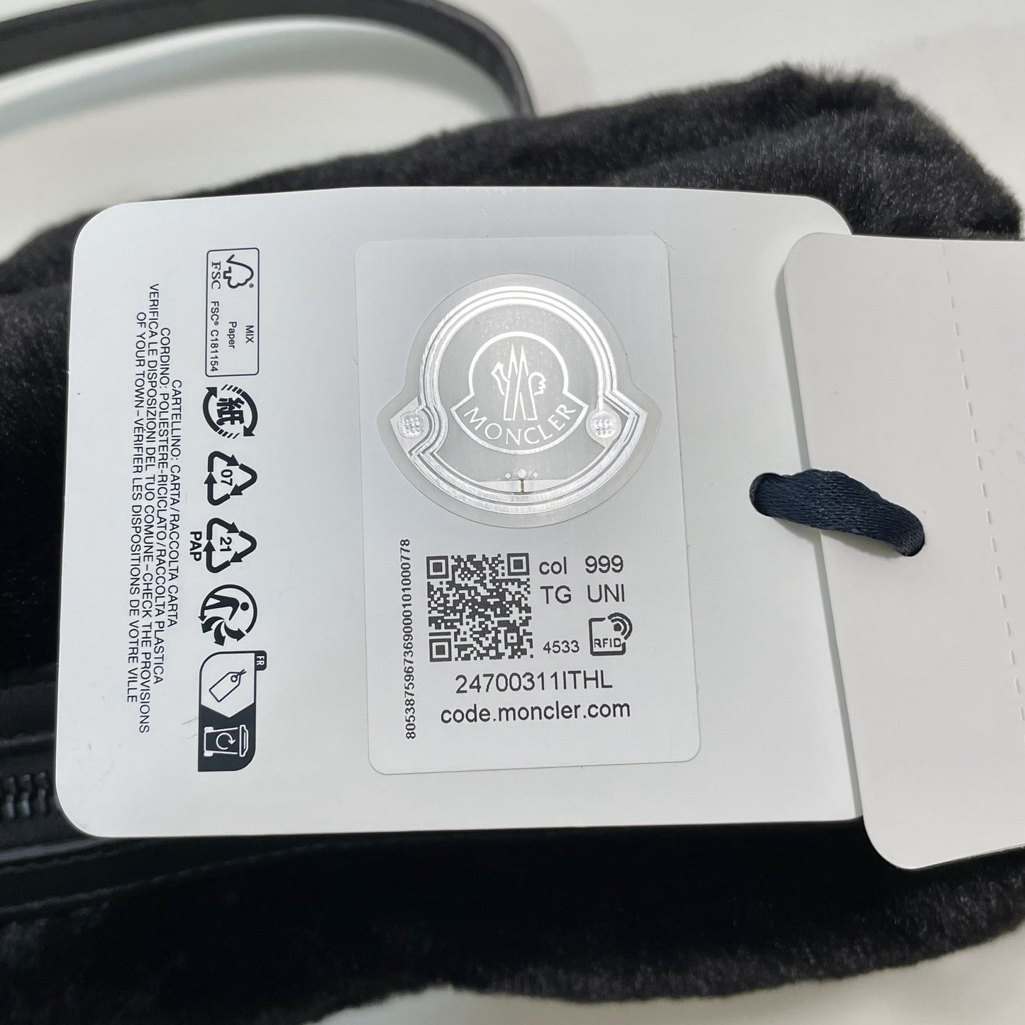 MONCLER モンクレール ショルダーバッグ ファー ダウン レディース KEONI NEW ロゴ 黒 ブラック 新品未使用